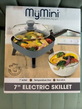 7" Electric Skillet in Gray - Non-Stick Countertop Pan..my mini(NWT)